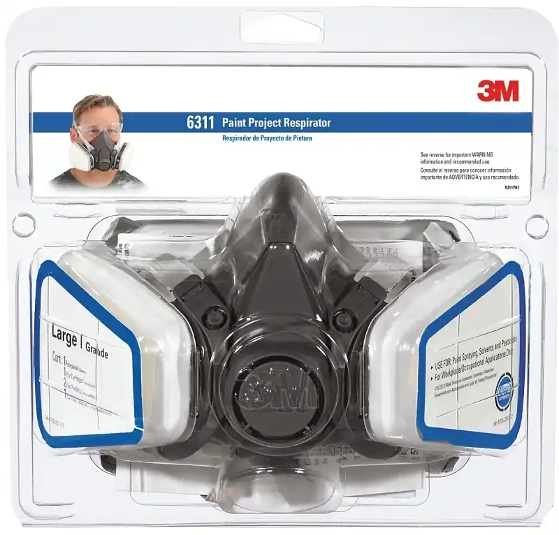 3M P95 Paint Project Half Face Respirator 6000-Series Valved Black L 1 Pk