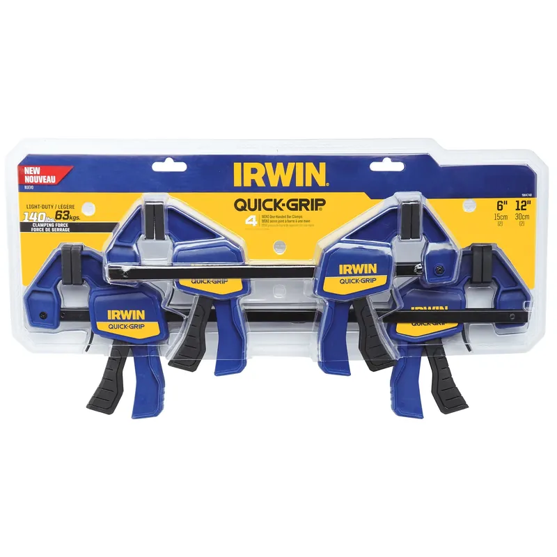 Irwin Quick-Grip 3 In. D Quick-Release Bar Clamp 140 Lb 4 Pc