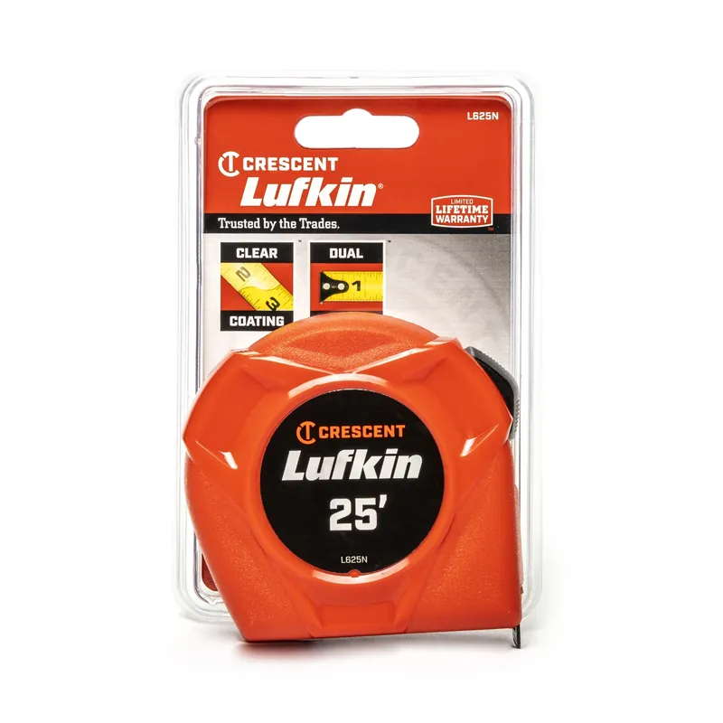 Crescent Lufkin 25 Ft. L X 1 In. W Hi-Viz Power Return Tape Measure 1 Pk