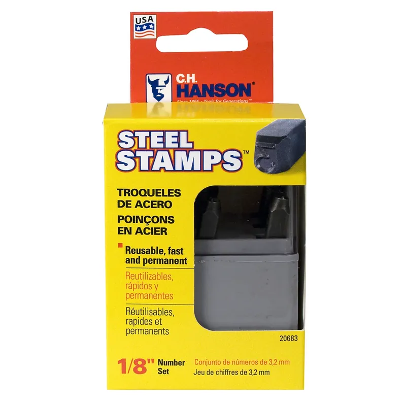 C.H. Hanson 1/8 In. Steel Gray 0-9 Number Stamp Set Nail-On