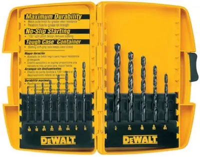 13-piece Black Oxide Pilot Point Drill Bit Set For Metal, Wood & Plastic