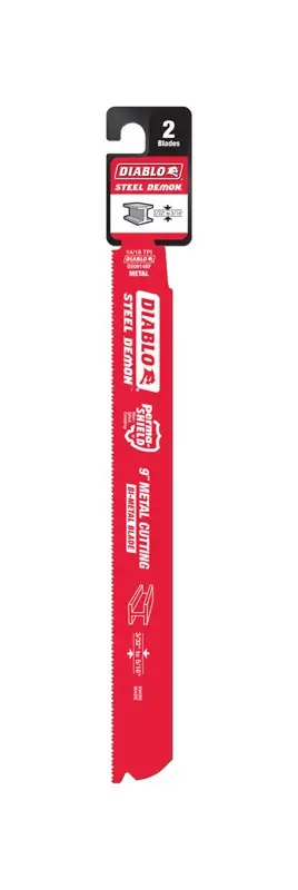 Diablo Steel Demon 9 In. Bi-Metal Dual Tooth Reciprocating Saw Blade 14/18 TPI 2 Pk