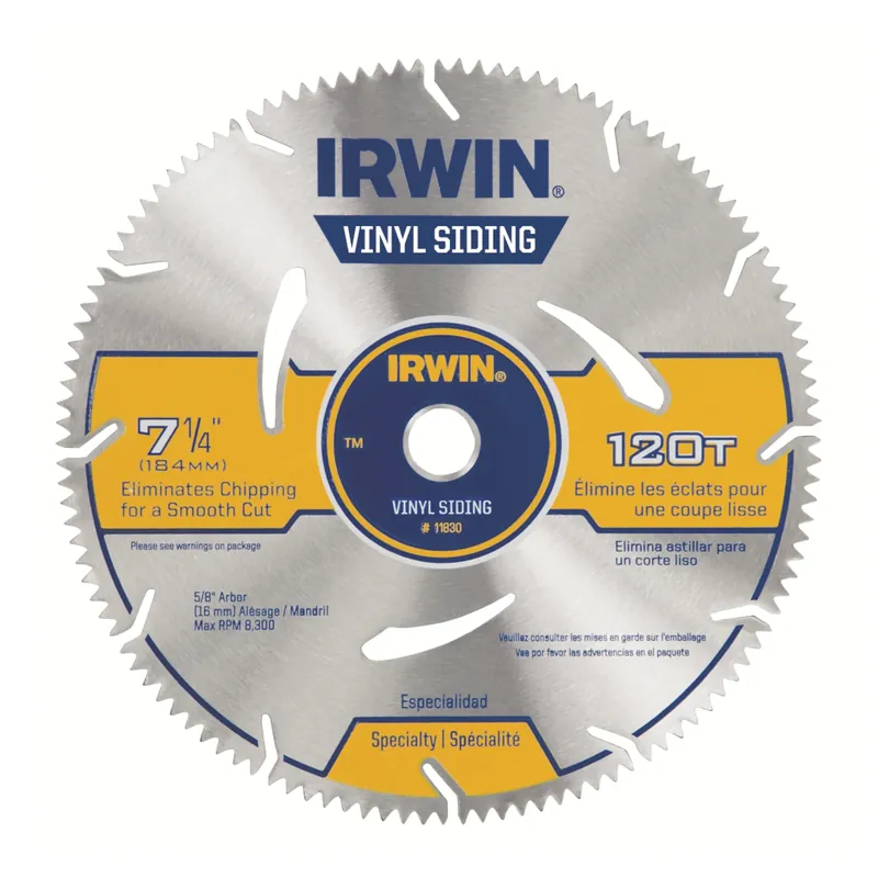 Irwin Marathon 7-1/4 In. D X 5/8 In. Steel Circular Saw Blade 120 Teeth 1 Pk