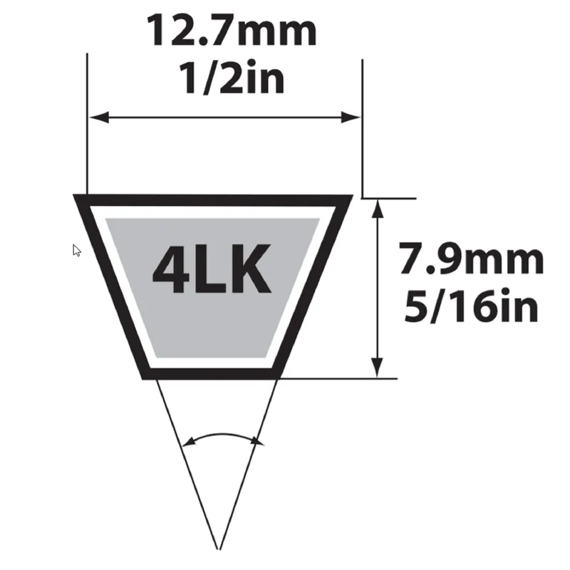 Super Kb 4lk990 V-belt, 1/2 In. Width X 99 In. Length