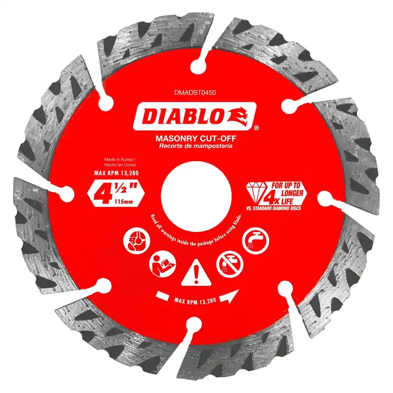 Diamond Segmented Turbo Cut-Off, Masonry, 4-1/2-In.