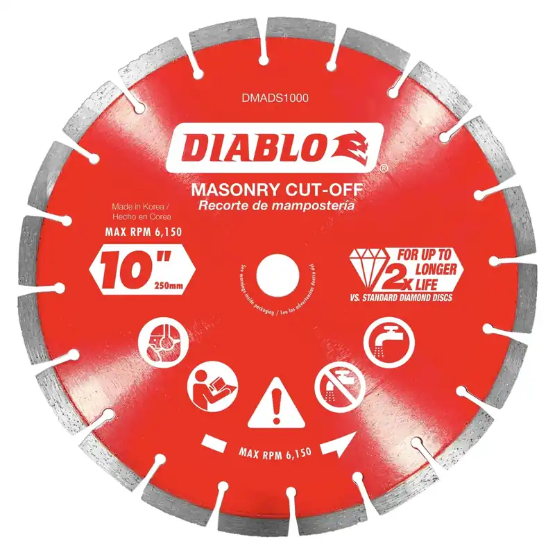 10 In. Segmented Rim Dry/wet Cut Diamond Blade For Masonry