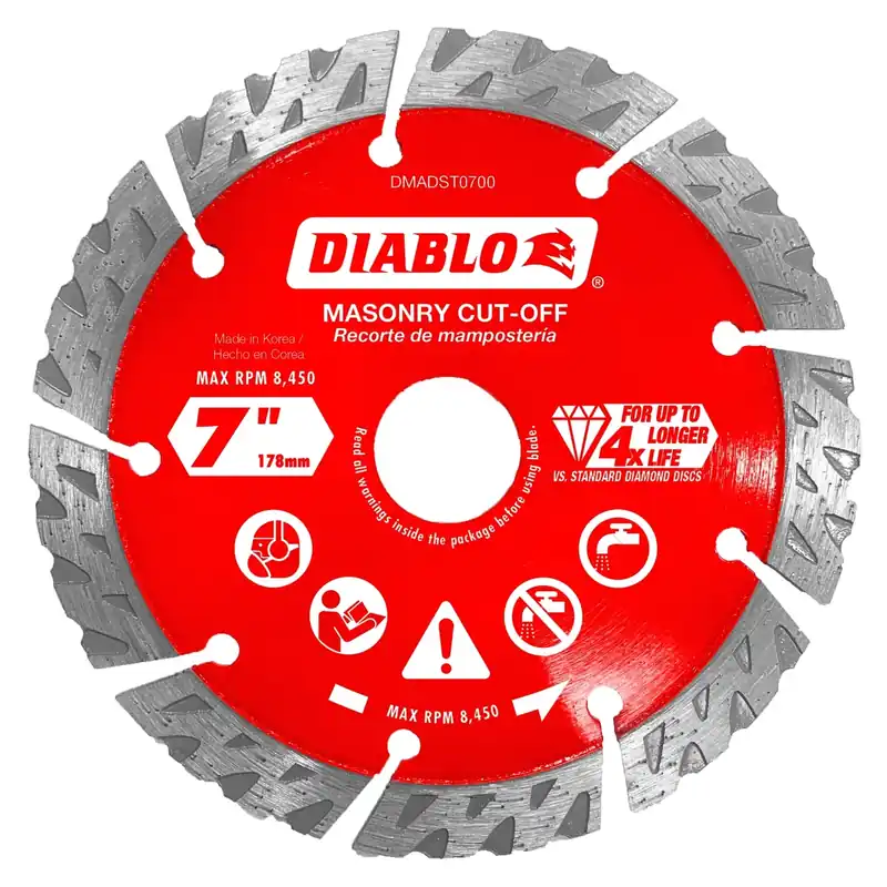 Diamond Segmented Turbo Cut-Off, Masonry, 7-In.