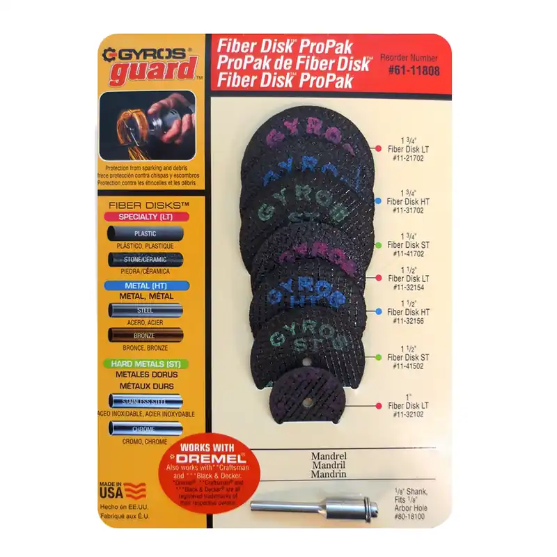 Gyros Tools GYROSGuard 1 1/2 In. X 4 In. L Fiberglass Round Rotary Accessory Kit 8 Pk