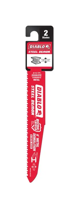 Diablo 6 In. Bi-Metal Thick Metal & Demolition Reciprocating Saw Blade 8/10 TPI 2 Pk