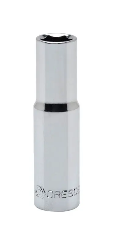 10 Mm X 3/8 In. Drive Metric 6 Point Deep Socket - Chrome Vanadium Steel