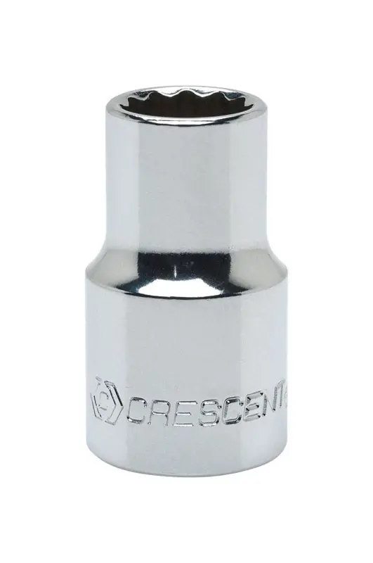 24 Mm X 1/2 In. Drive Metric 12 Point Standard Socket - Chrome Vanadium Steel