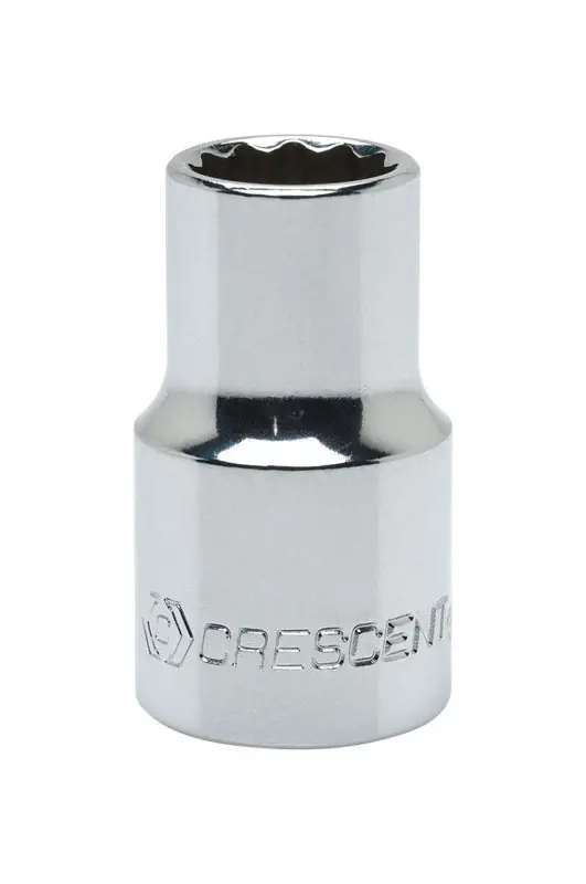 14 Mm X 1/2 In. Drive Metric 12 Point Standard Socket - Chrome Vanadium Steel