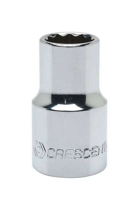 12 Mm X 1/2 In. Drive Metric 12 Point Standard Socket - Chrome Vanadium Steel