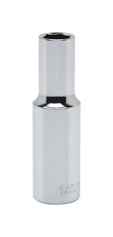 18 Mm X 1/2 In. Drive Metric 6 Point Deep Socket - Chrome Vanadium Steel