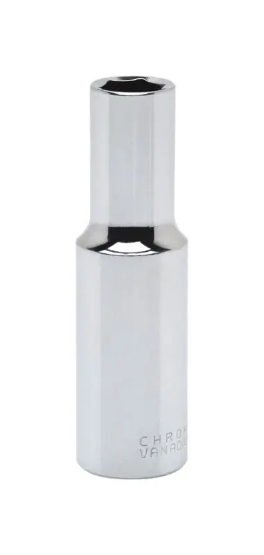 15 Mm X 1/2 In. Drive Metric 6 Point Deep Socket - Chrome Vanadium Steel