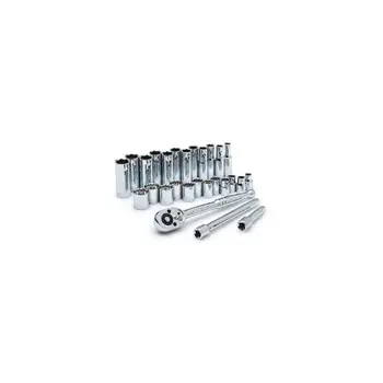 Crescent 32-piece 3/8 In. Drive Standard And Deep Metric Mechanics Tool Set