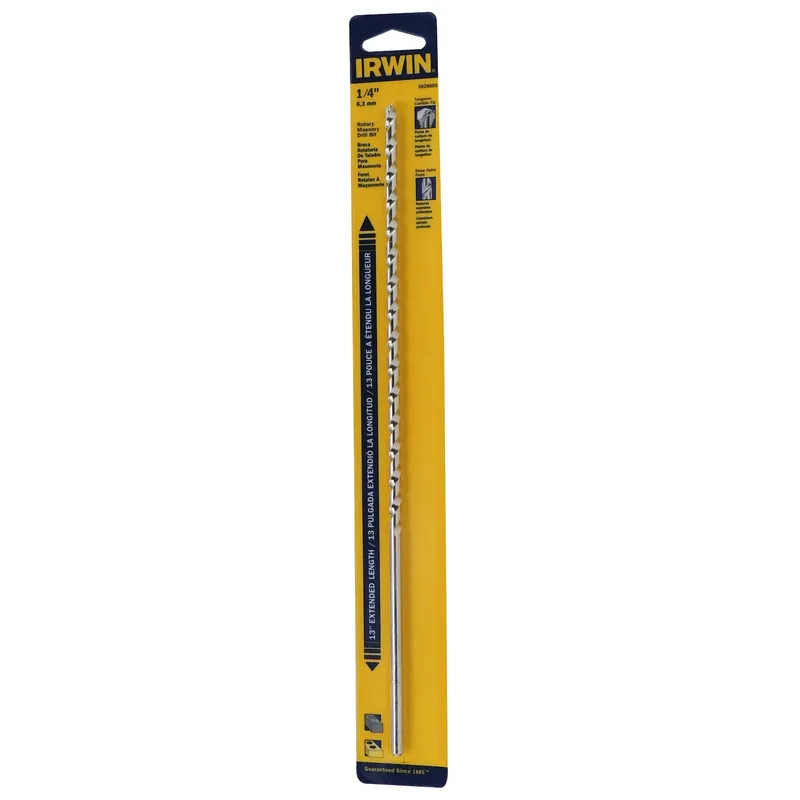 Irwin 1/4 In. X 13 In. L Tungsten Carbide Tipped Rotary Drill Bit Straight Shank 1 Pk