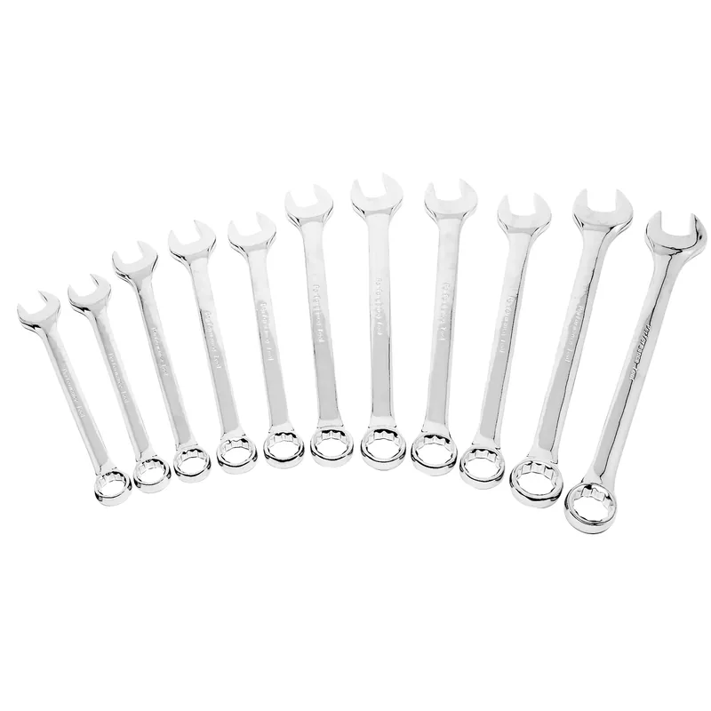 12 Point Sae Combination Wrench Set 11 Piece Chrome Vanadium Steel