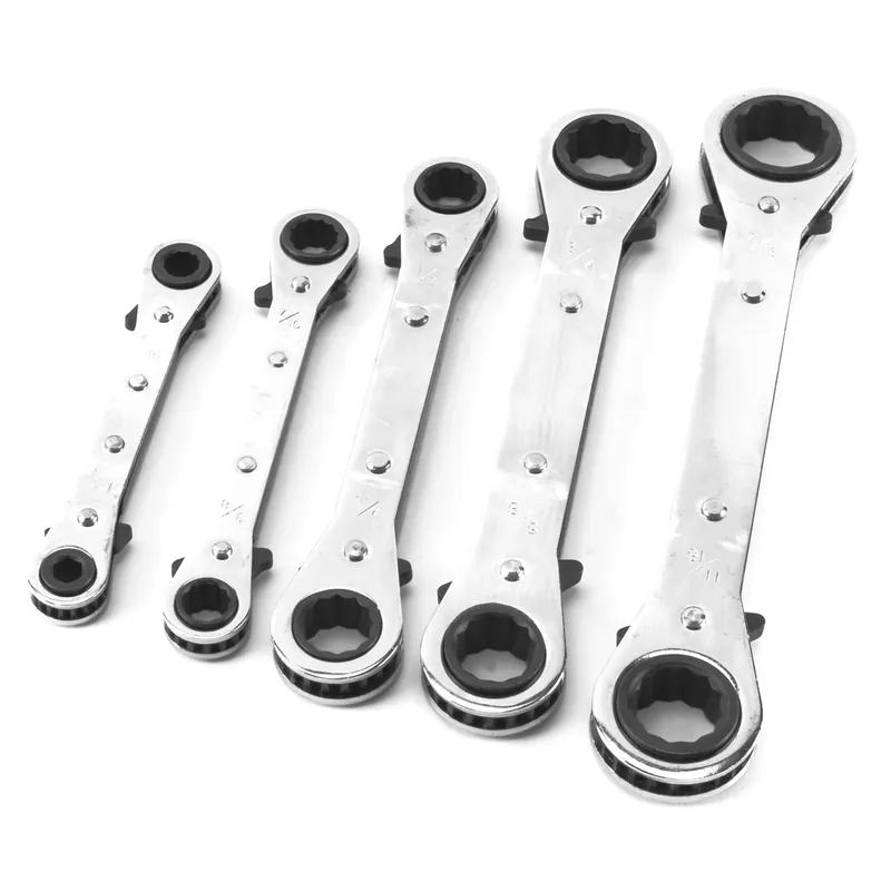 6 And 12 Point Sae Ratcheting Box Wrench Set 5 Pieces