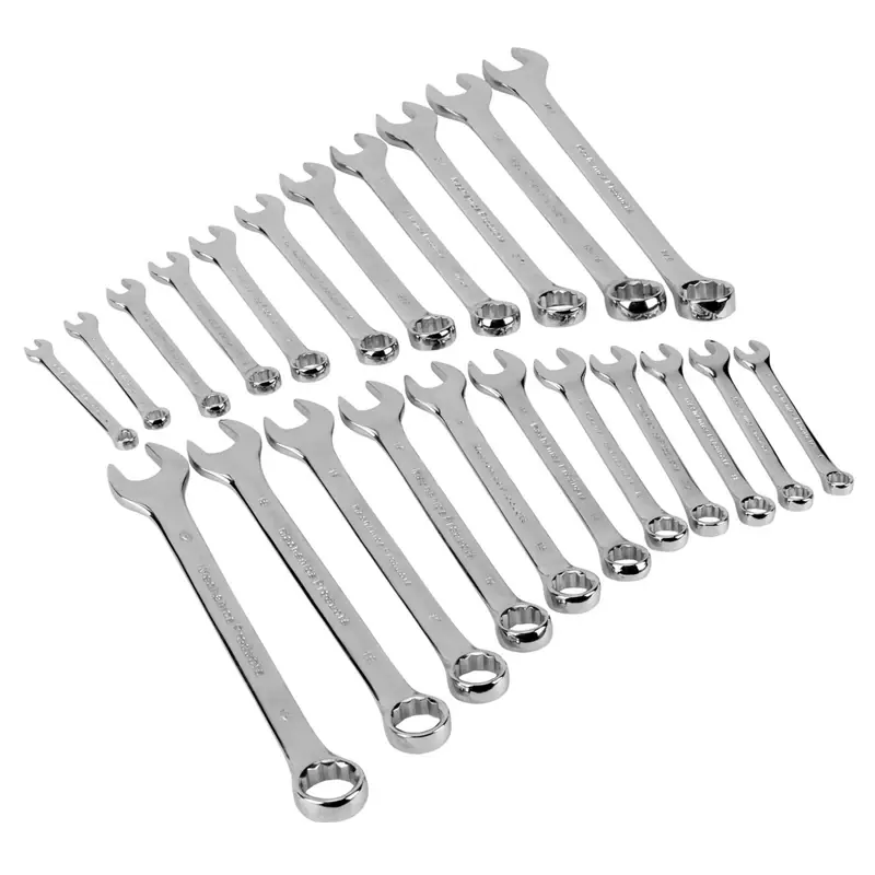 W1069 22-piece Sae/metric Polished Chrome Wrench Set With Rack