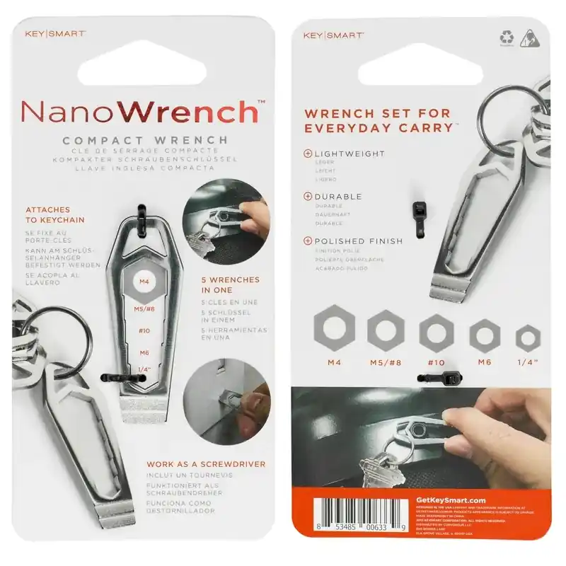 Nano Wrench Key Holder, Stainless Steel, 7-Pc.
