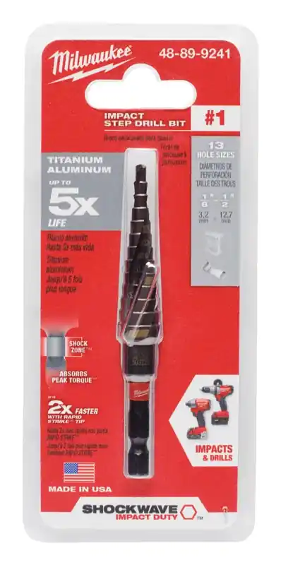 Milwaukee Shockwave 1 X 3.75 In. L High Speed Steel Impact Step Drill Bit Quick-Change Hex Shank 1
