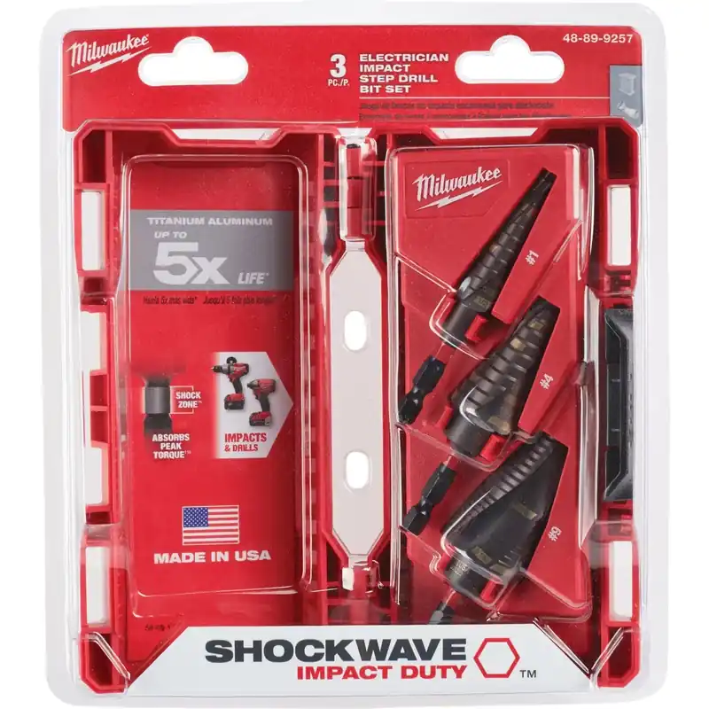 Shockwave Impact Duty 3-piece Titanium Step Drill Bit Set 1 4 9