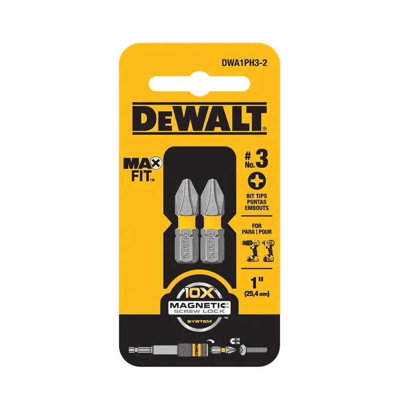 DeWalt Max Fit Phillips 3 X 1 In. L Insert Bit S2 Tool Steel 2 Pc