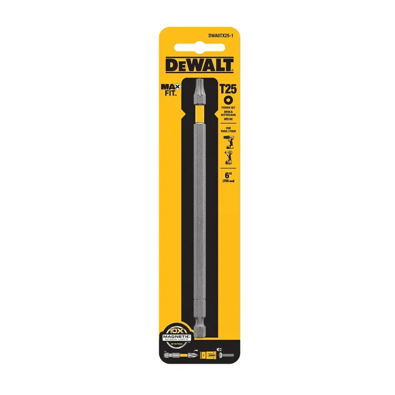 DeWalt Max Fit Torx T25 X 6 In. L Power Bit S2 Tool Steel 1 Pc