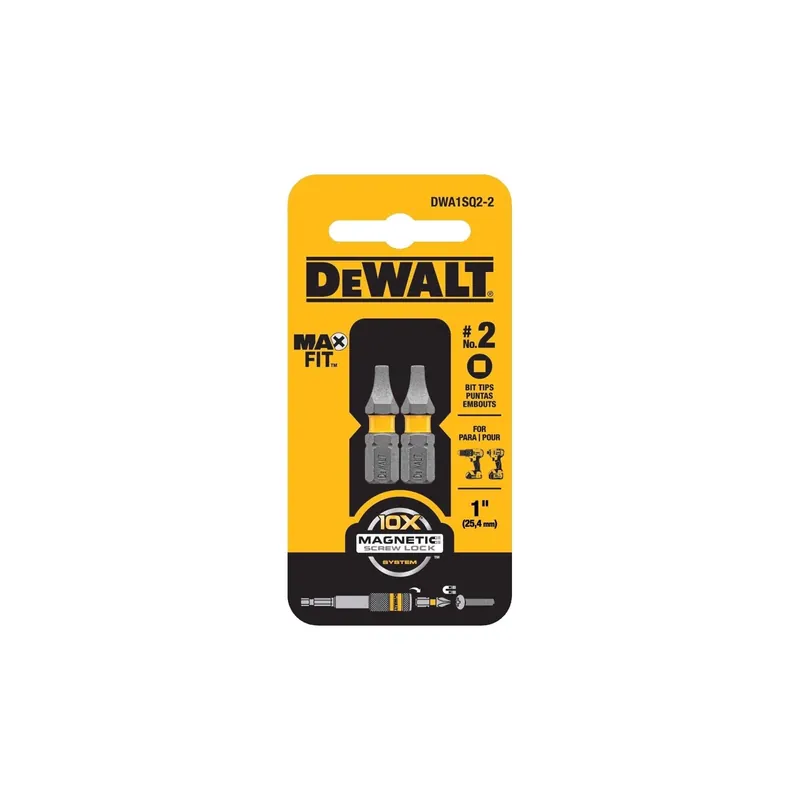 DeWalt Max Fit Square 2 X 1 In. L Insert Bit S2 Tool Steel 2 Pc