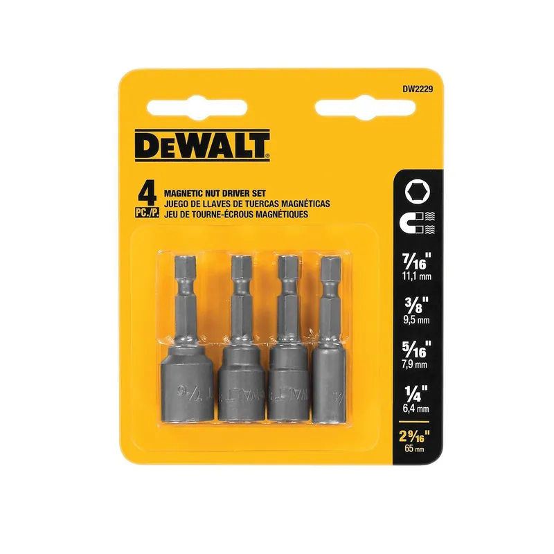 DeWalt 2-9/16 In. 31 L S2 Steel Magnetic Nut Setter Set 4 Pc