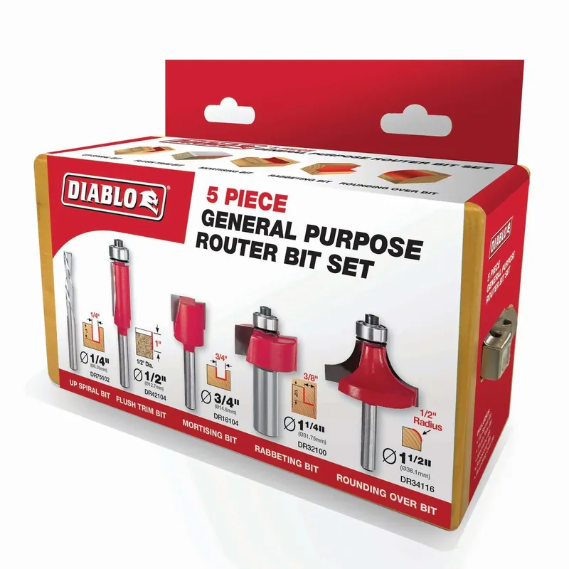 Diablo General Purpose Router Bit Set 5 Pc