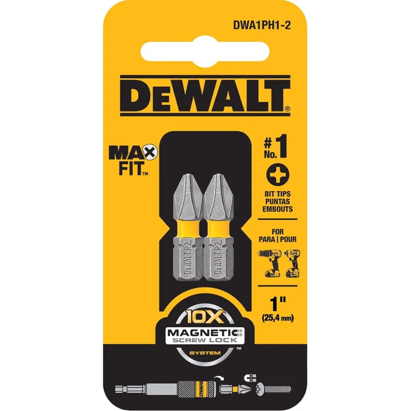 DeWalt Max Fit Phillips 1 X 1 In. L Insert Bit S2 Tool Steel 2 Pc