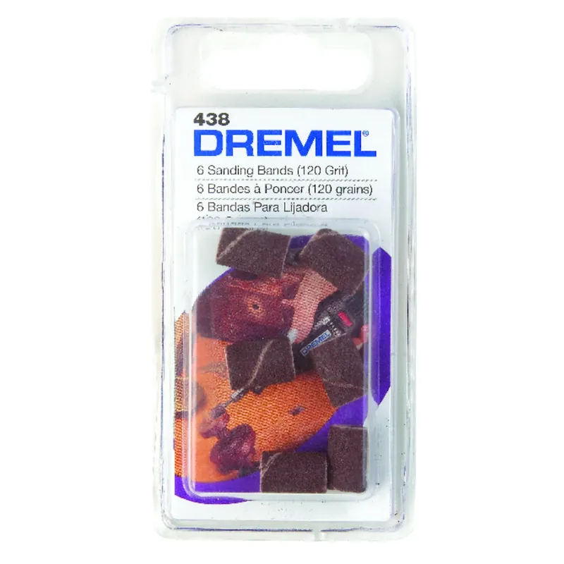 Dremel 0.3 In. D X 1/2 In. L Emery Drum Sander Bands 120 Grit Fine 6 Pc