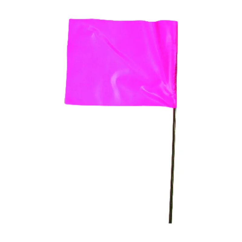 C.H. Hanson 21 In. Fluorescent Pink Marking Flags Polyvinyl 100 Pk