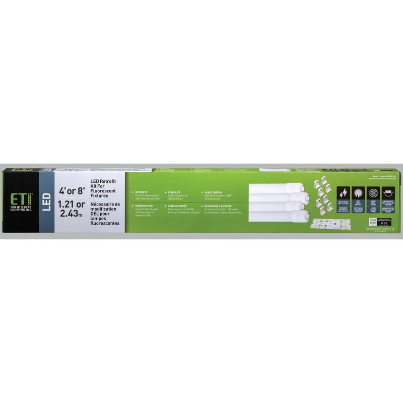 ETI LED Retrofit Kit 48 In. G13 Bi-Pin Tube Retrofit Kit 4 Pk