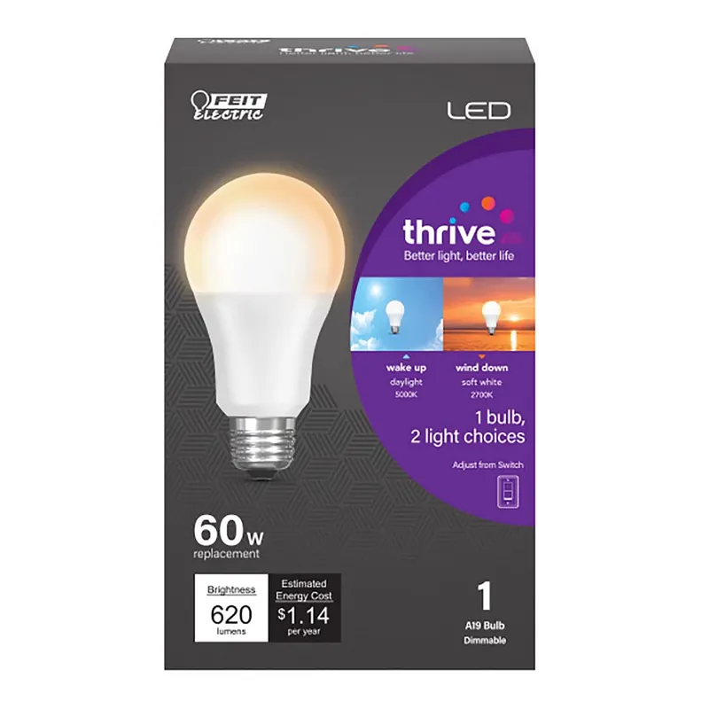 Feit A19 E26 (Medium) LED Bulb Color Changing 60 Watt Equivalence 1 Pk