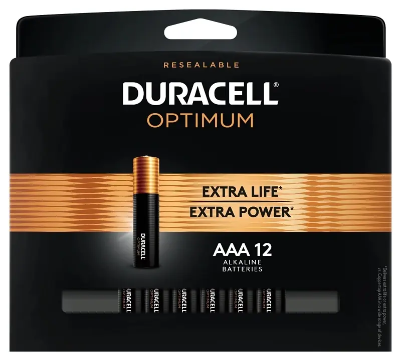 Duracell Optimum AAA Alkaline Batteries 12 Pk Carded