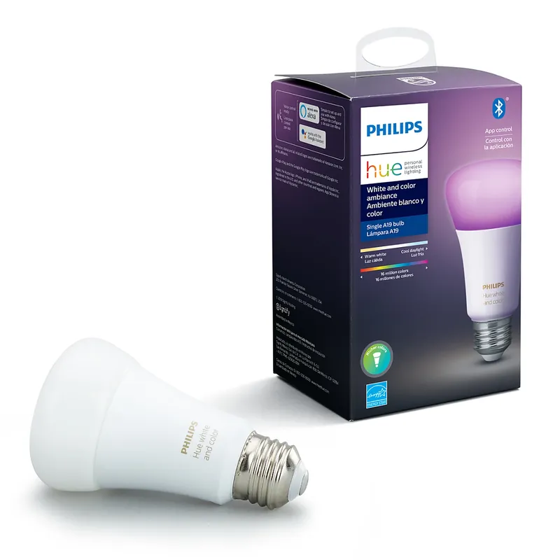 Philips Hue A19 E26 (Medium) Smart-Enabled LED Bulb Color Changing 60 Watt Equivalence 1 Pk