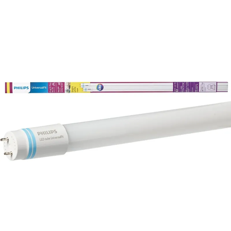 Philips UniversalFit TLED Linear Warm White 48 In. Bi-Pin T8 LED Bulb 32 Watt Equivalence 2 Pk