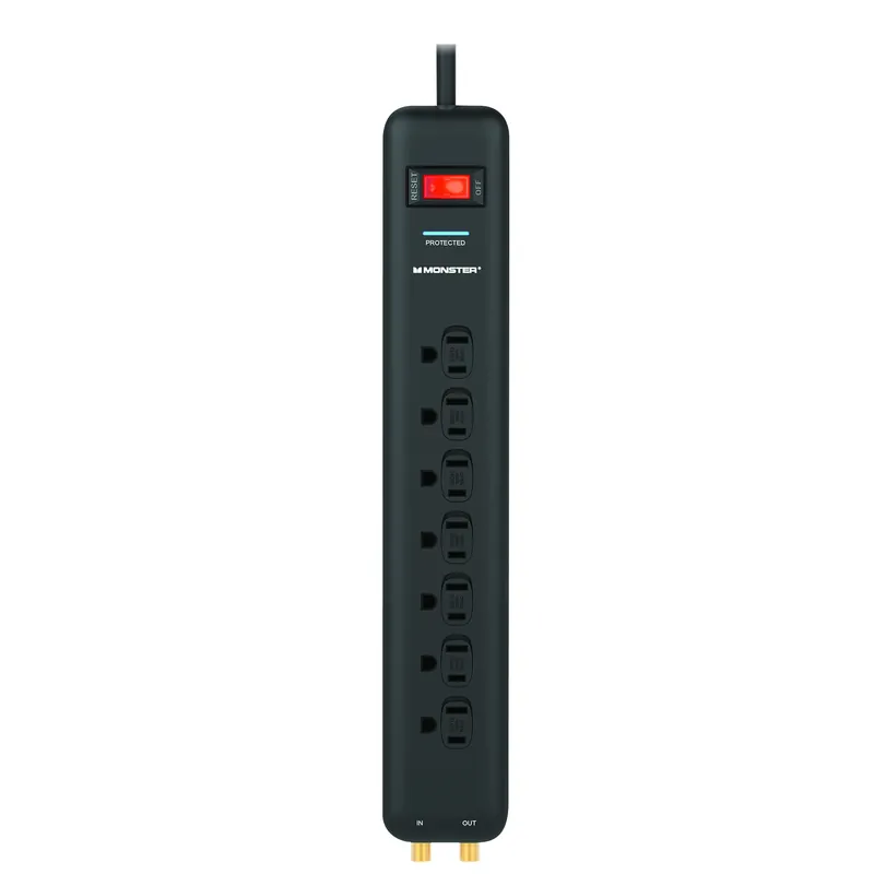 Just Power It Up 6 Ft. 7 Outlets Surge Protector Power Strip Black 1080 Joules