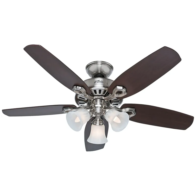 Builder Small Room Ceiling Fan, 3 Lights, Brushed Nickel, 42-In.