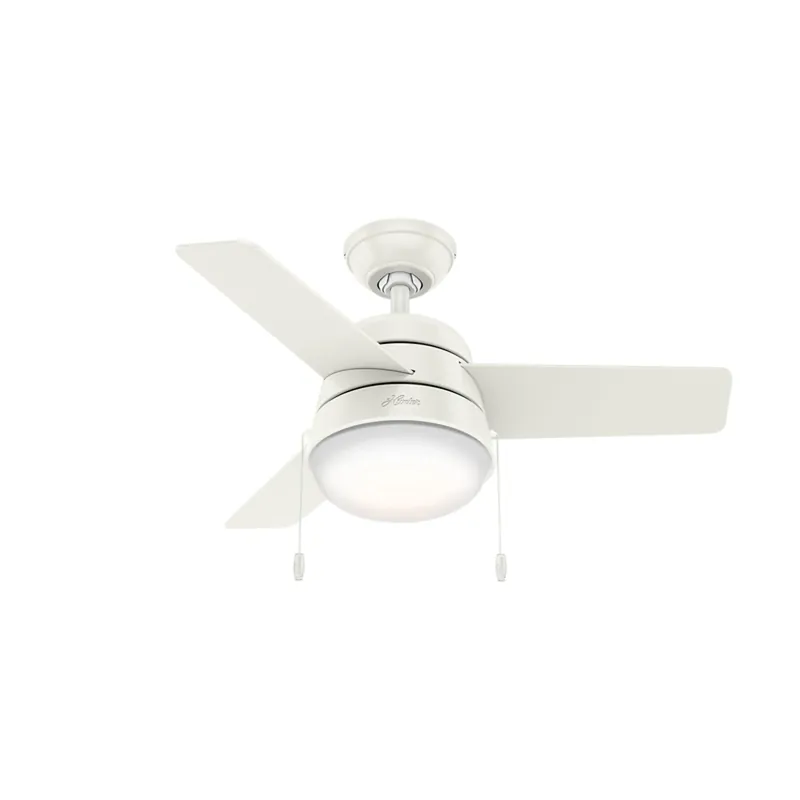 Aker Ceiling Fan, Light Kit, Fresh White, 36-In.