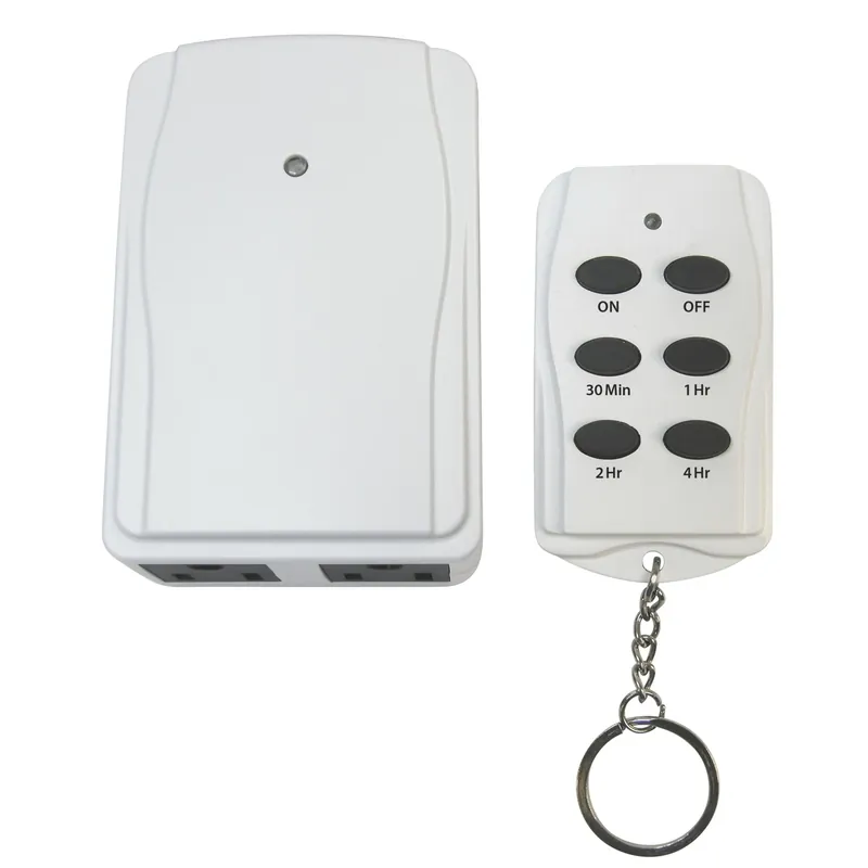 Indoor Timer With Remote Control And Grounded Outlets, Model Tnrccd21-rc, White