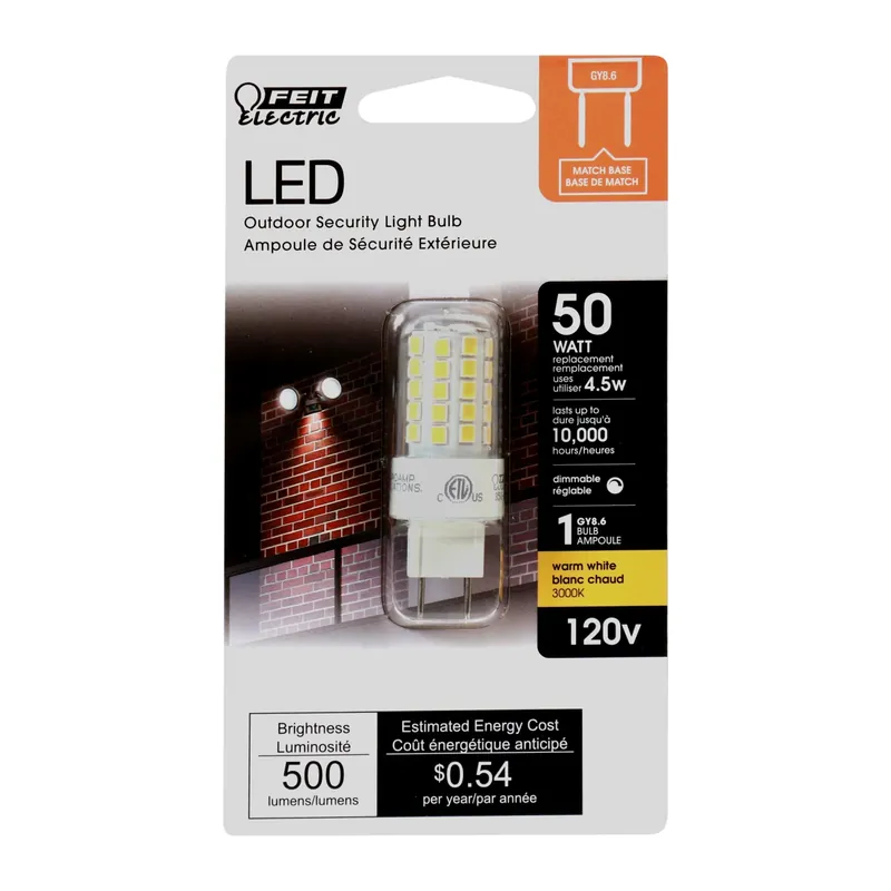 Feit T4 GY8.6 LED Bulb Bright White 50 Watt Equivalence 1 Pk