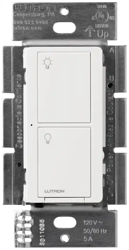 Lutron Caseta 5 Amps Single Pole Wireless Smart-Enabled Rocker Switch White 1 Pk
