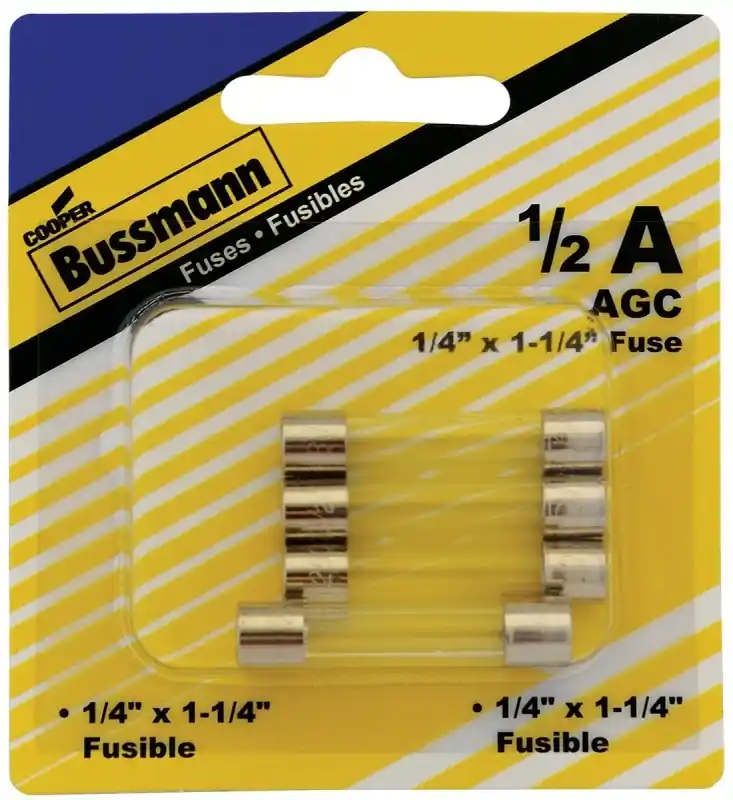 1/2A Type AGC Glass Tube Fuse, 5-Pk.