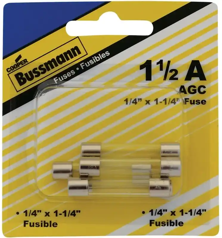 Fuse, Type AGC, 1-1/2-Amp, 250-Volt, 5-Pk.