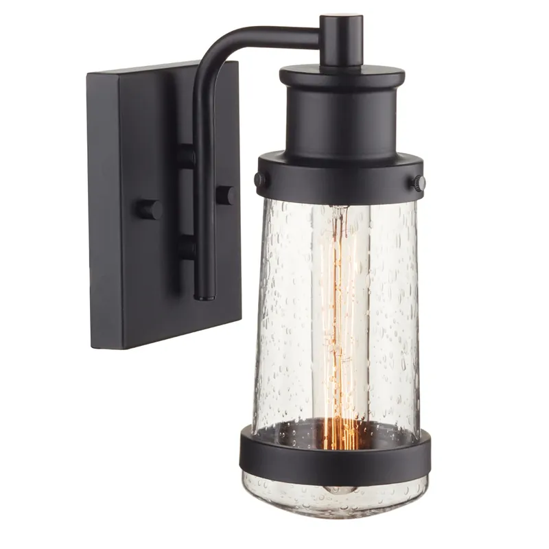 Vintage 1-light Matte Black Bennett Wall Sconce - Model 44315
