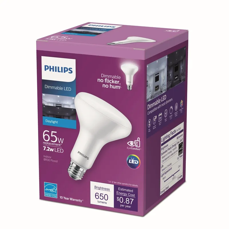Philips BR30 E26 (Medium) LED Floodlight Bulb Daylight 65 Watt Equivalence 1 Pk
